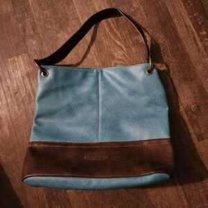 MontanaWest Two-Tone Teal and Brown Shoulder Bag